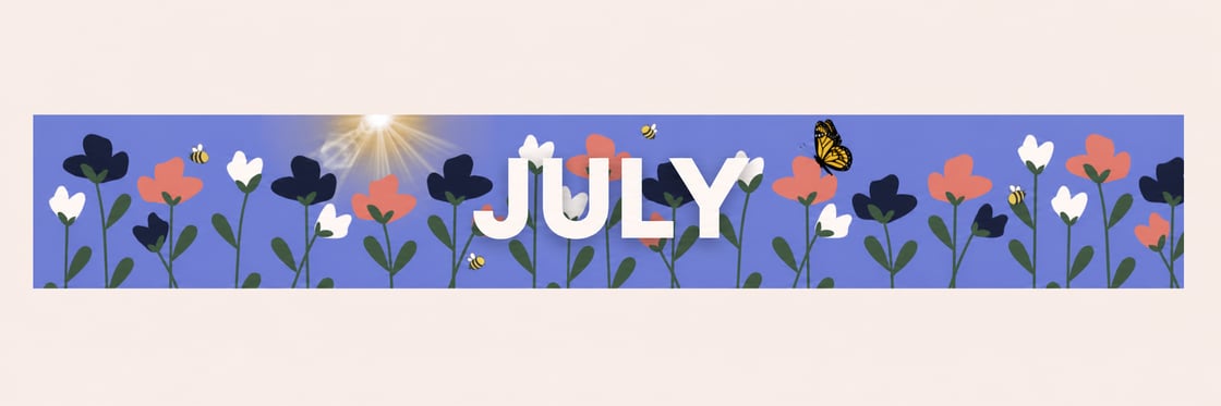 July Skyline with Light Pink Background