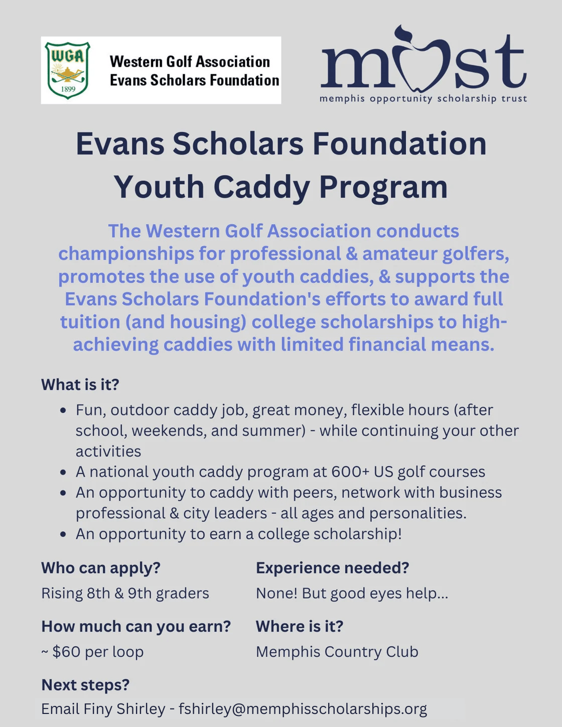 Email Finy Shirley - fshirley@memphisscholarships.org